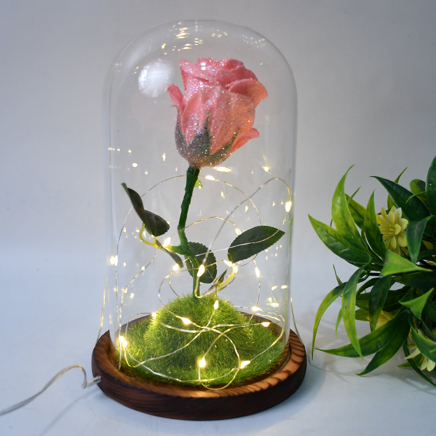Glass Flower With Led Light Great Gift (1 Set) Glass Flower With Led Light Great Gift (1 Set)
